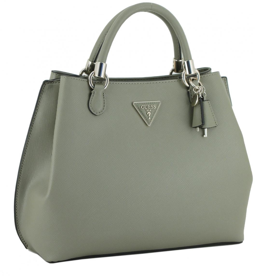 außergewöhnliche Henkeltasche Guess Gizele Sage grün Saffiano