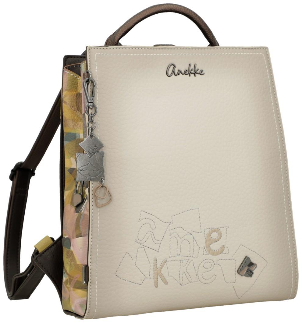 außergewöhnlicher Citybackpack Anekke Muse Bloom beige braun