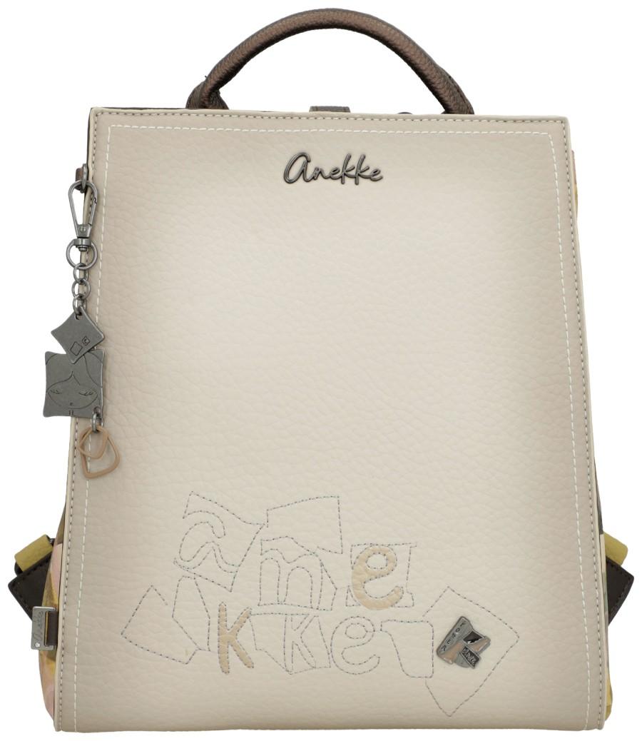 außergewöhnlicher Citybackpack Anekke Muse Bloom beige braun