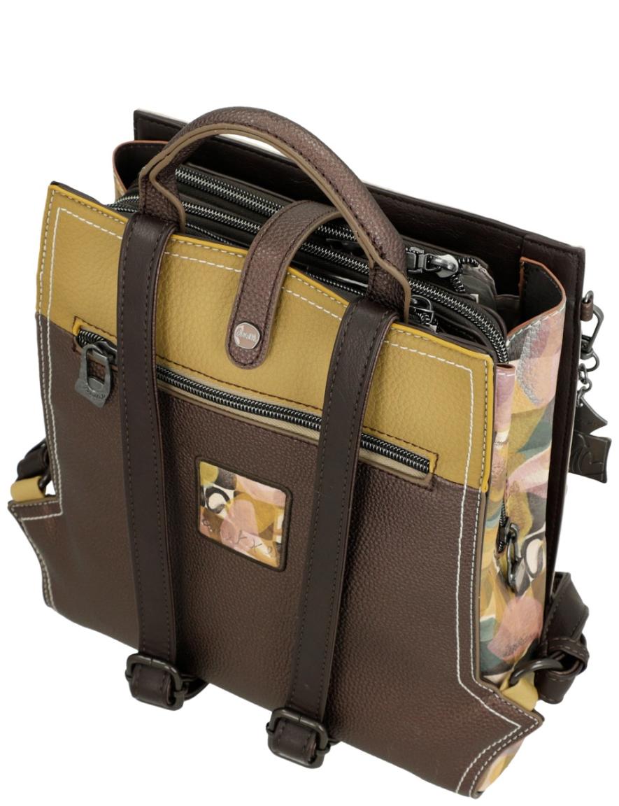 außergewöhnlicher Citybackpack Anekke Muse Bloom beige braun