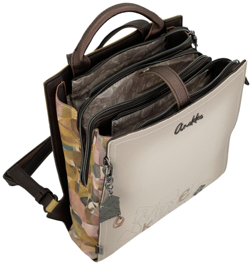 außergewöhnlicher Citybackpack Anekke Muse Bloom beige braun