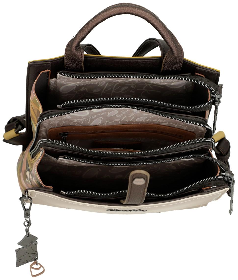 außergewöhnlicher Citybackpack Anekke Muse Bloom beige braun