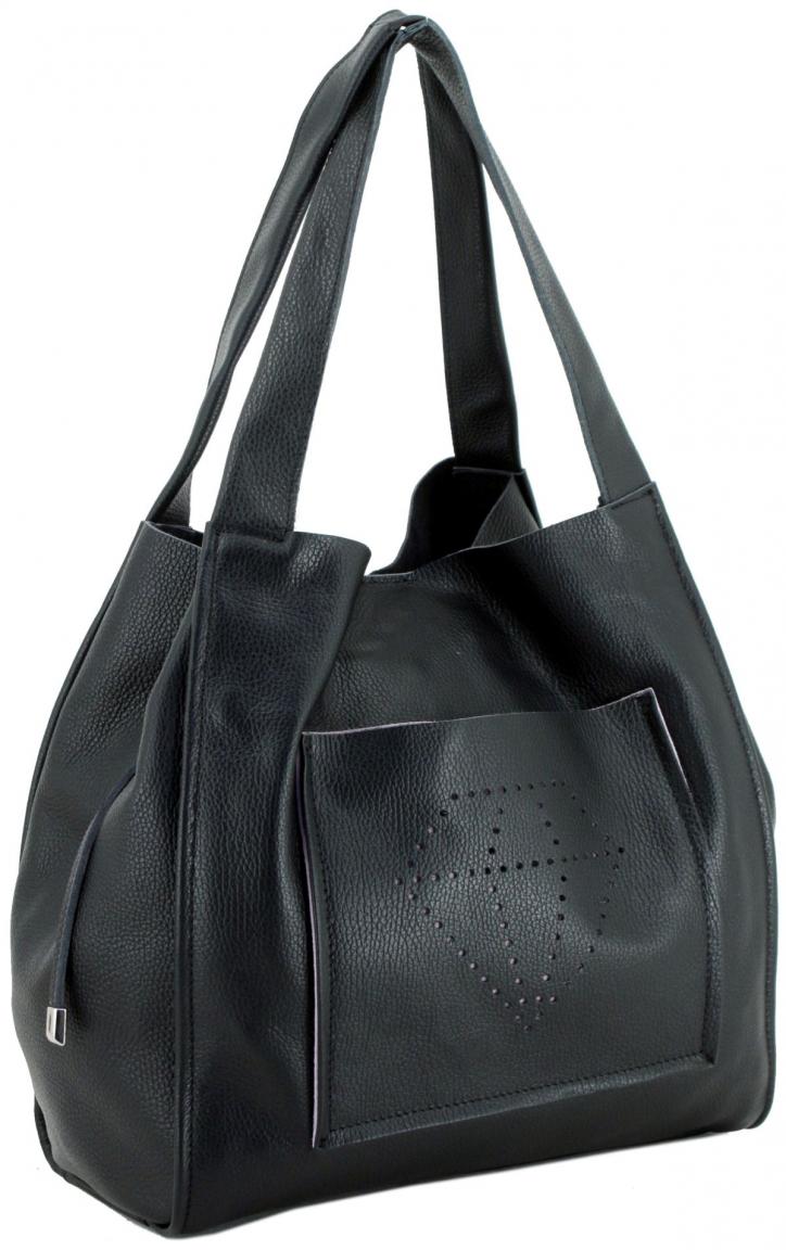 außergewöhnlicher Shopper mit Stanzmuster Caleidos Black Etui