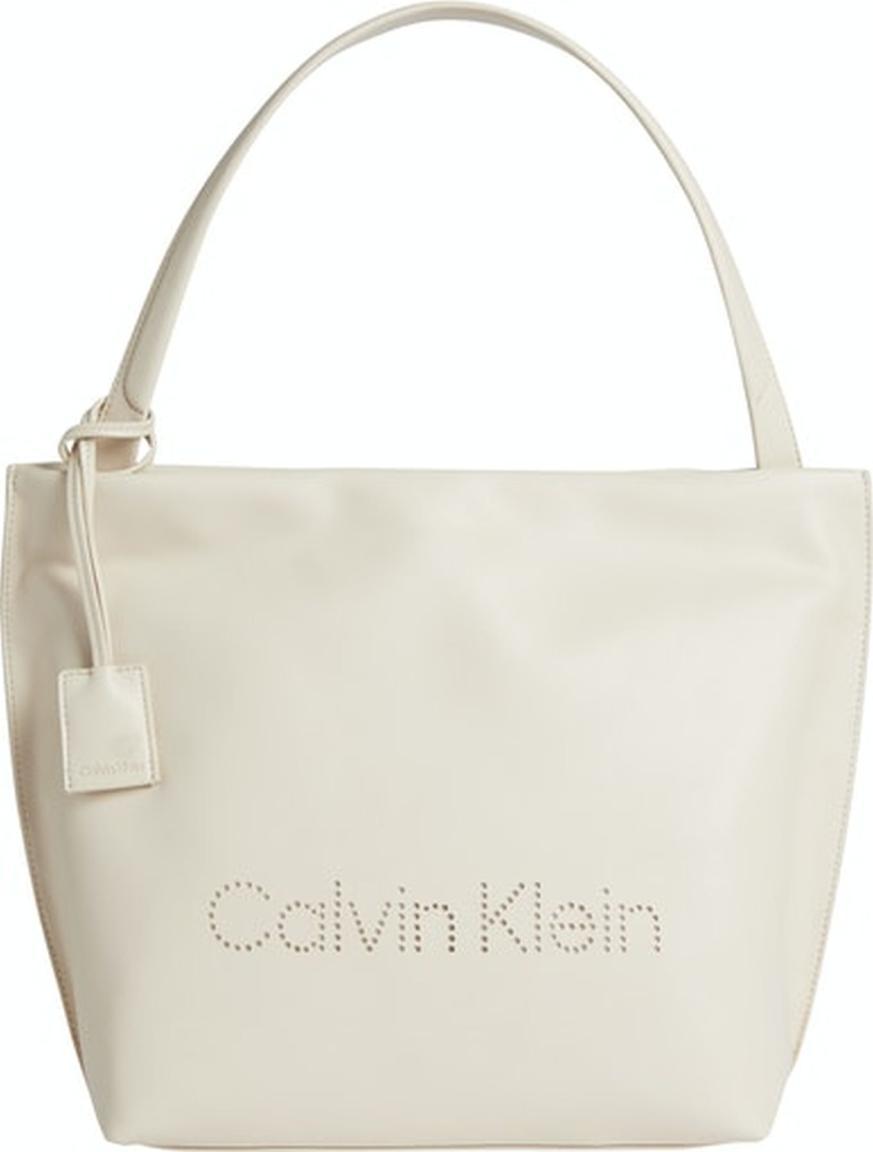 beige Damentasche Calvin Klein Sand CK Set NS Shopper SM