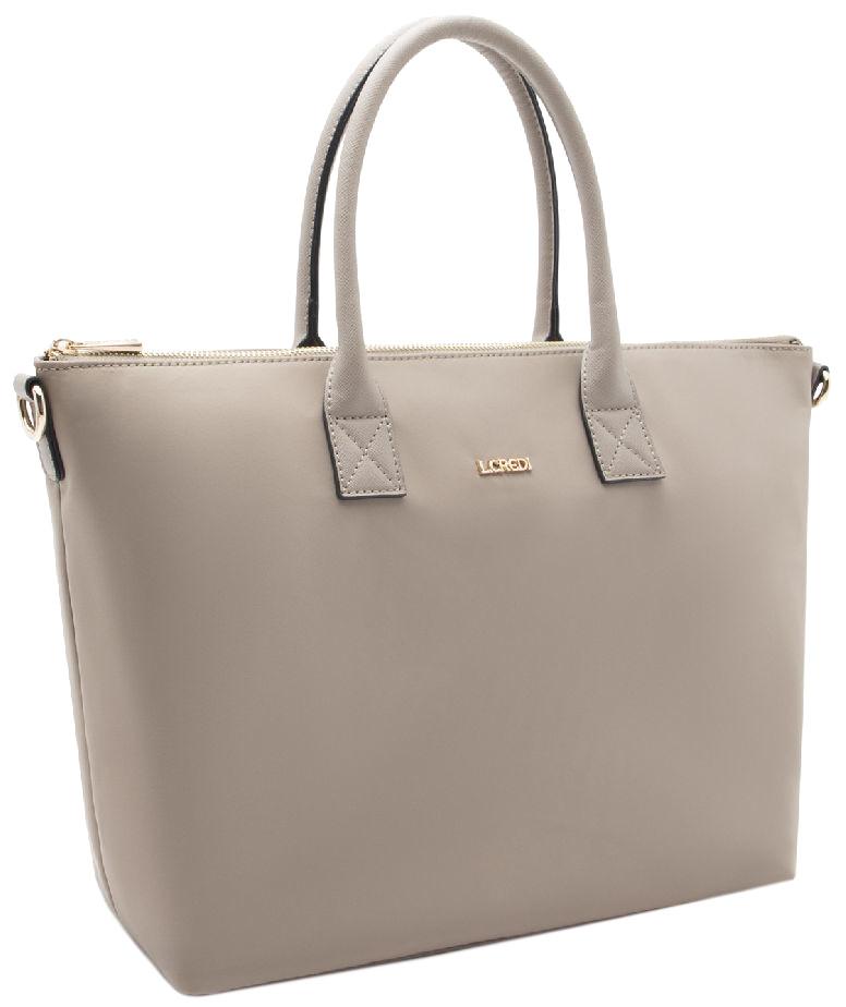 beige L.Credi Henkeltasche Nylon Pura Saffiano