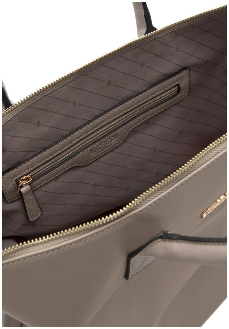 beige L.Credi Henkeltasche Nylon Pura Saffiano