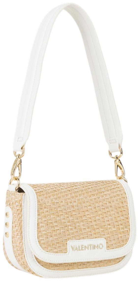 beige Valentino Damentasche weiss Demetra Bast Überschlag Bianco