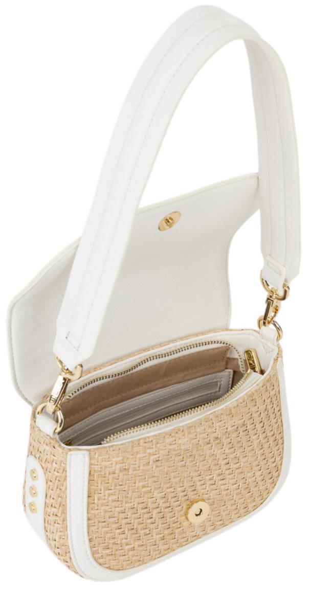 beige Valentino Damentasche weiss Demetra Bast Überschlag Bianco