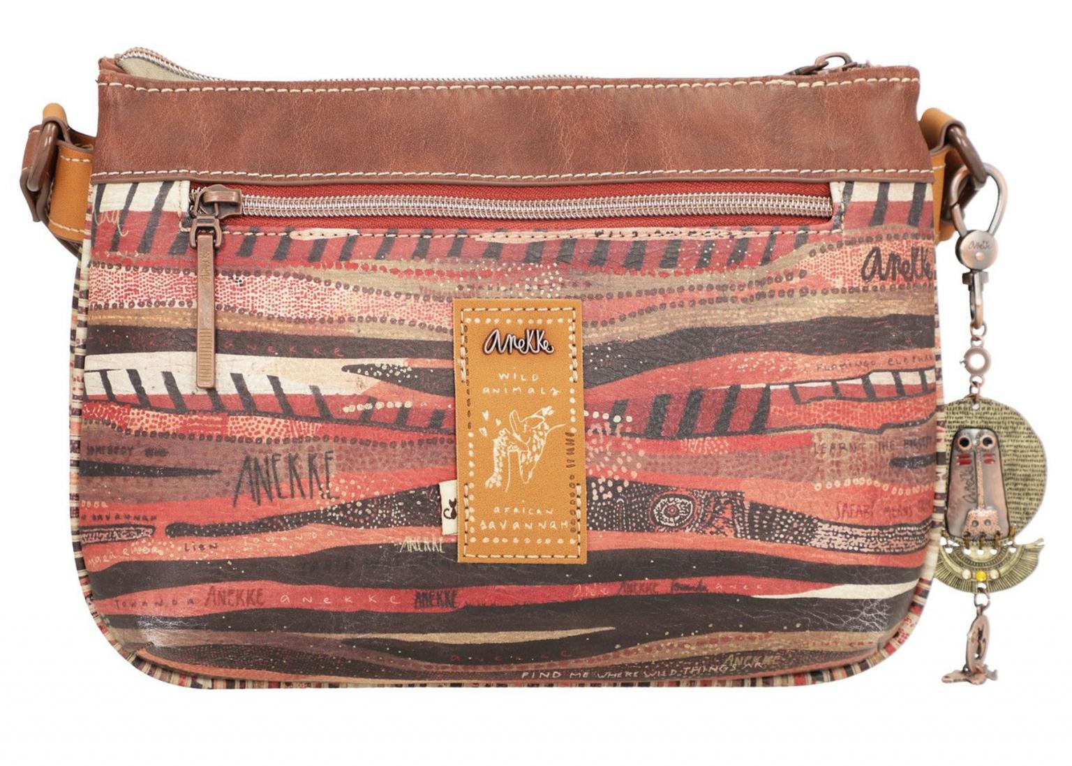 bestickte Crossovertasche Anekke Kenya Safari Fusion Wildtiere beige