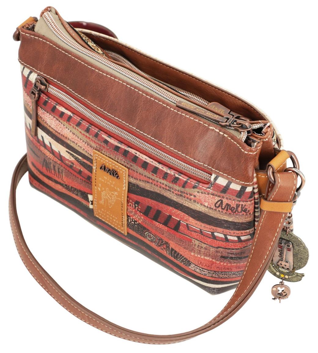 bestickte Crossovertasche Anekke Kenya Safari Fusion Wildtiere beige