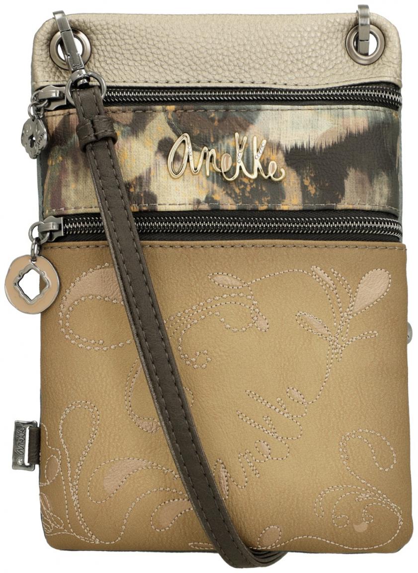 bestickte Crossovertasche Anekke Real Manifesto taupe
