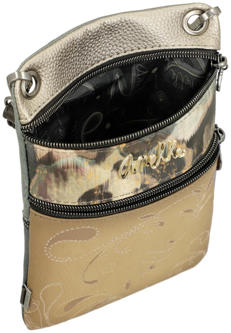 bestickte Crossovertasche Anekke Real Manifesto taupe