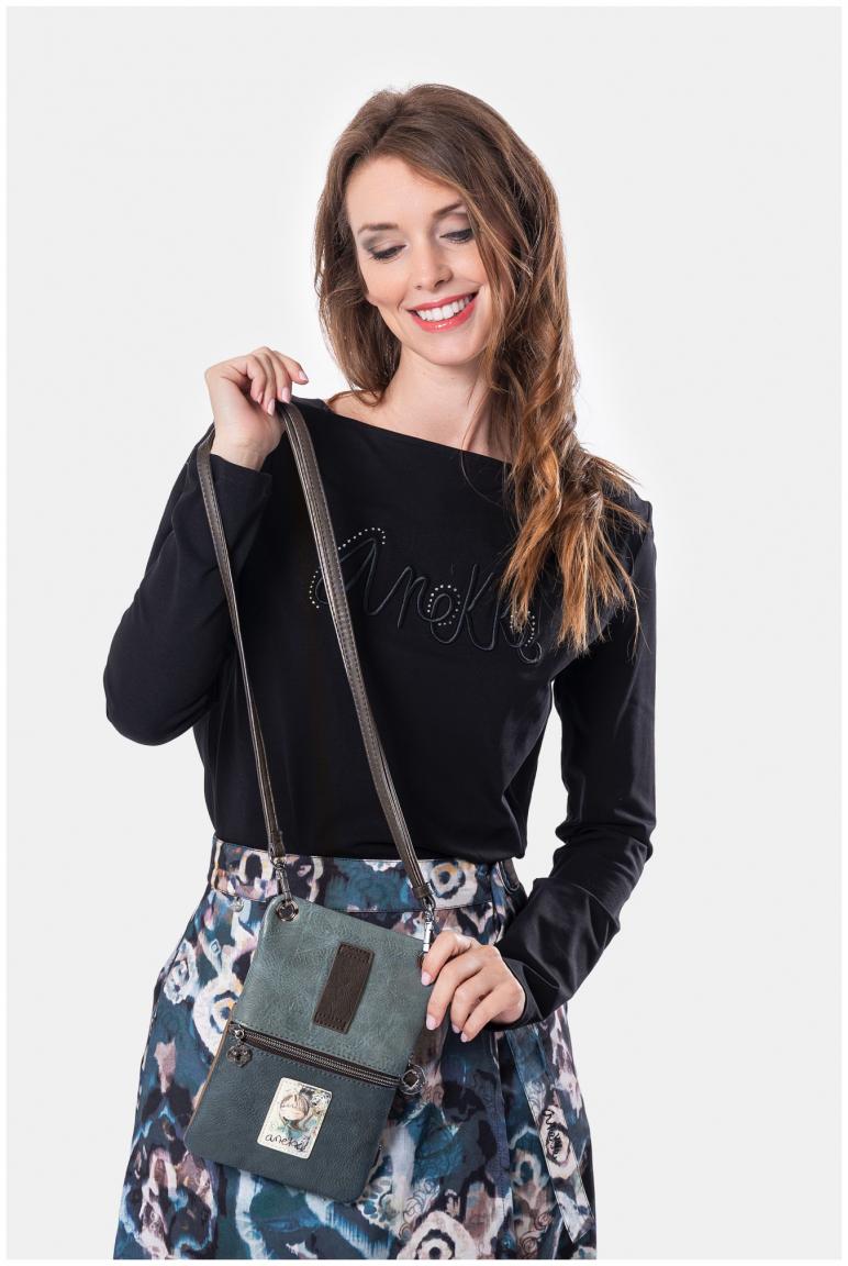 bestickte Crossovertasche Anekke Real Manifesto taupe