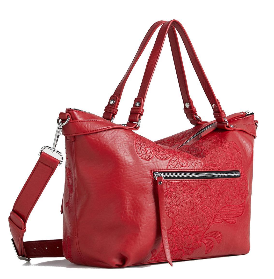 bestickte Handtasche rot Desigual Rising Libia Rojo