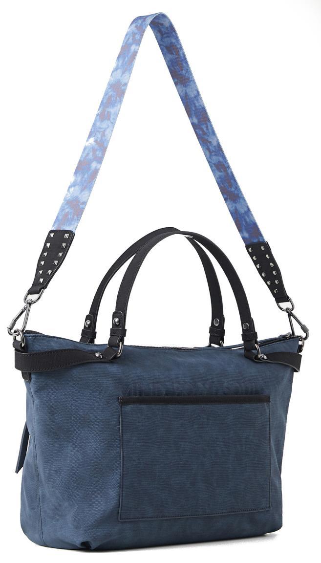 bestickte Kurzgrifftasche Desigual Aquiles Libia dunkelblau Mandala