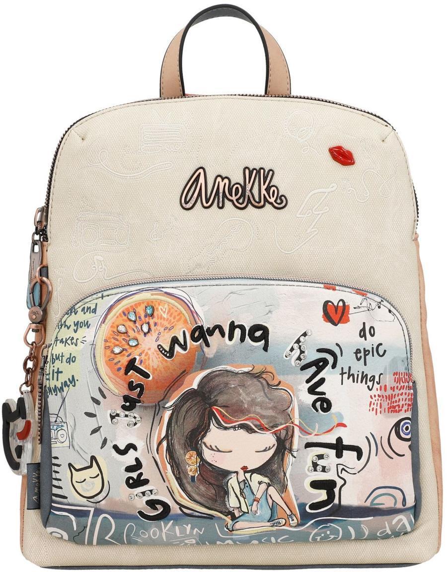 bestickter Damenrucksack Anekke Fun and Music bunt Strasssteine