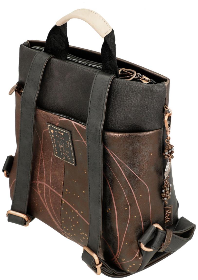 bestickter Damenrucksack braun bunt Perlen Anekke Dreamverse Wings