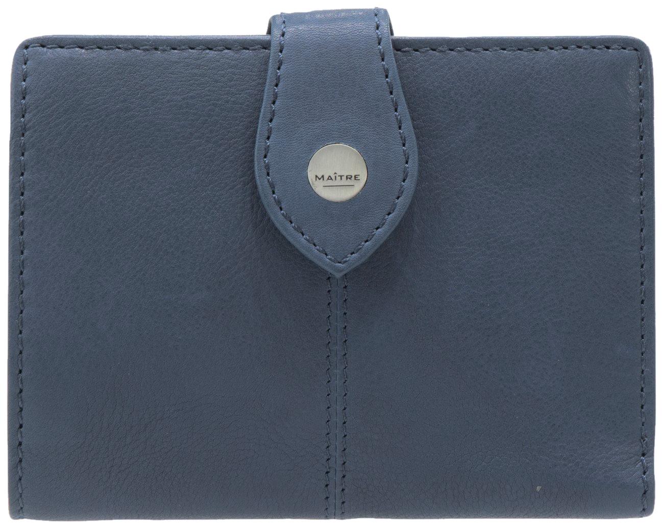 blaues Lederportemonnaie Dawina Lemberg RFID Midblue