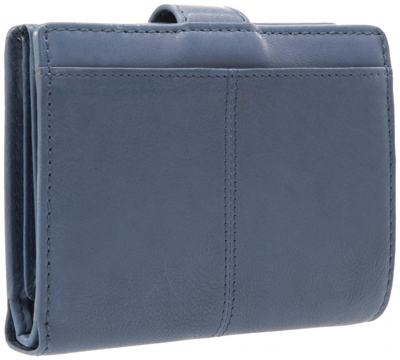 blaues Lederportemonnaie Dawina Lemberg RFID Midblue