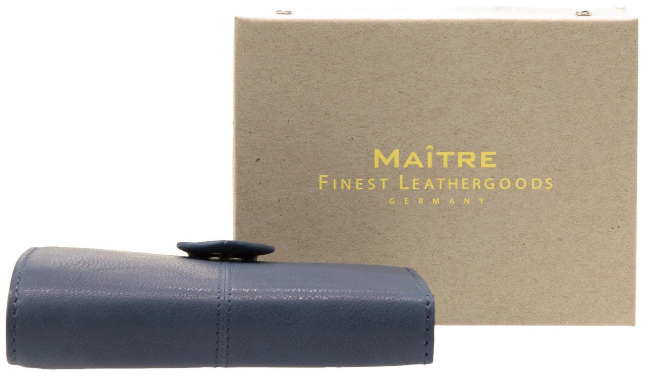 blaues Lederportemonnaie Dawina Lemberg RFID Midblue