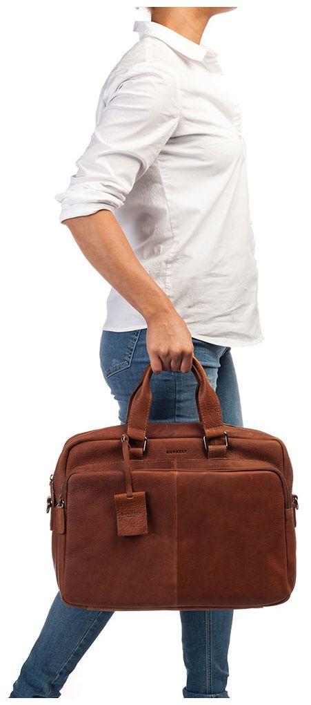 braune Herrentasche Burkely Leather Workbag Antique Avery