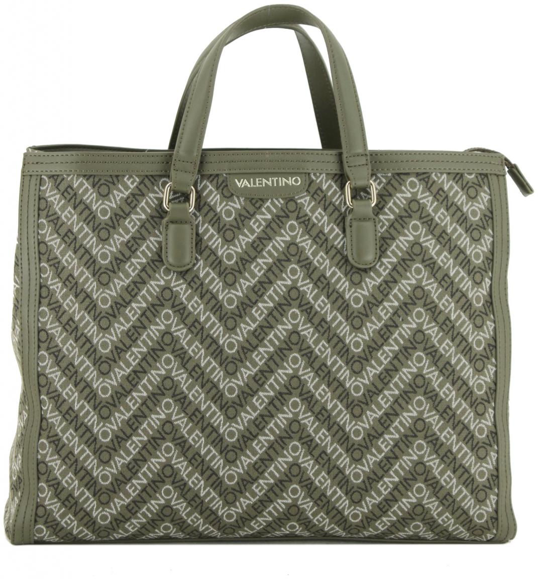 bürotaugliche Handtasche Valentino Blizzard olivgrün Logoprint