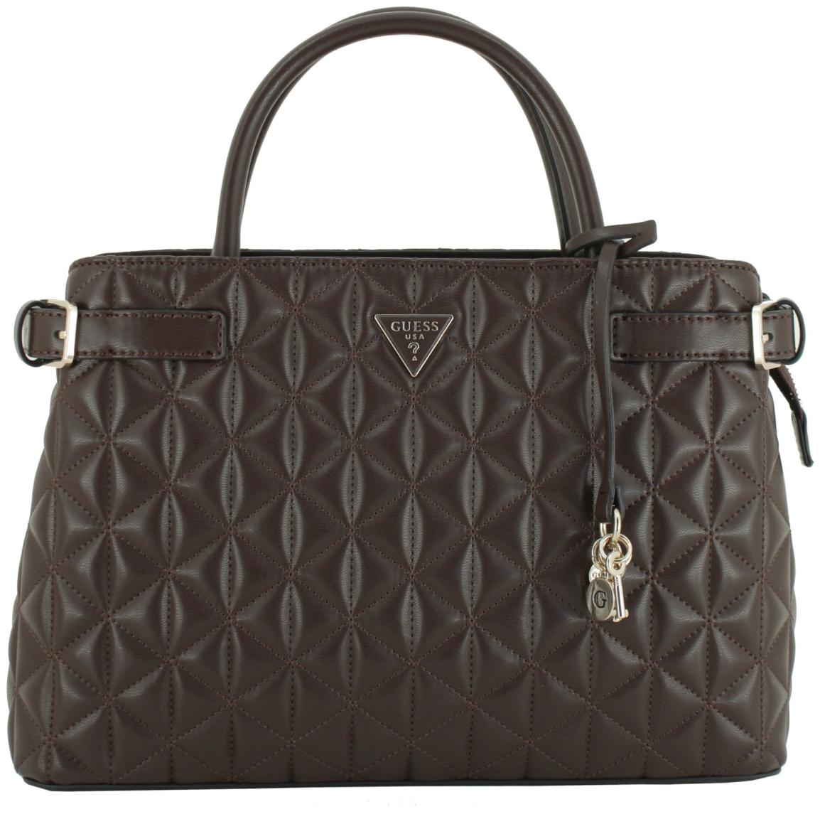 bürotaugliche Handtasche mit Steppung Guess Paisleigh schwarz 