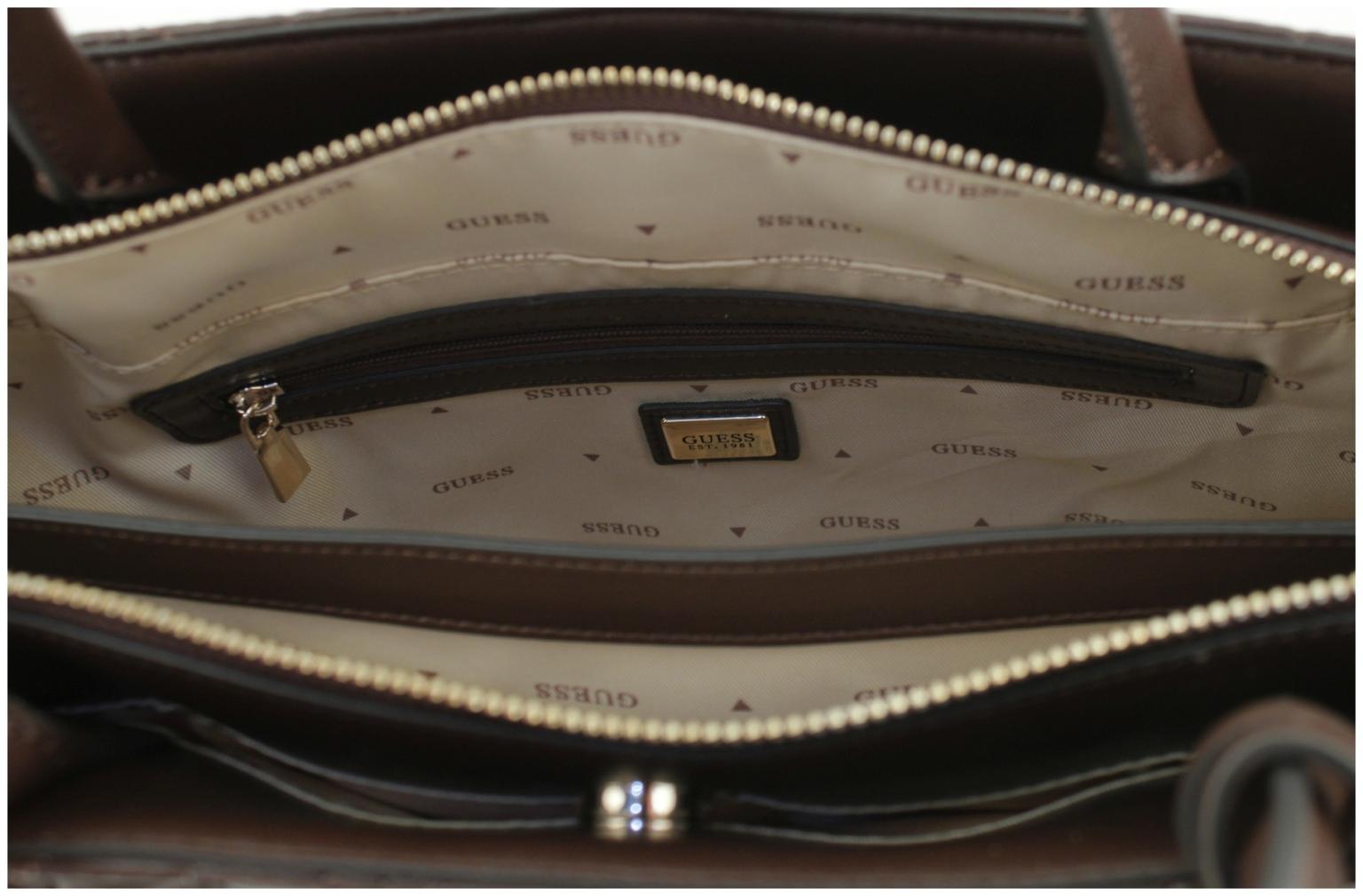 bürotaugliche Handtasche mit Steppung Guess Paisleigh schwarz 