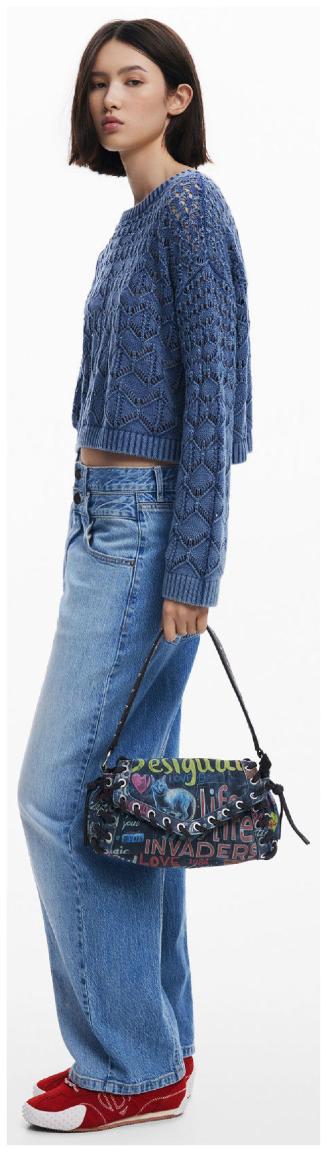 bunte Desigual Crossover Bag Zarauz Pop Art Print jugendlich Pizzicato Überschlag