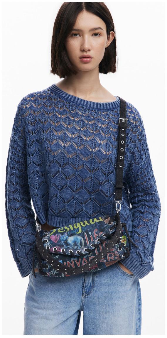 bunte Desigual Crossover Bag Zarauz Pop Art Print jugendlich Pizzicato Überschlag