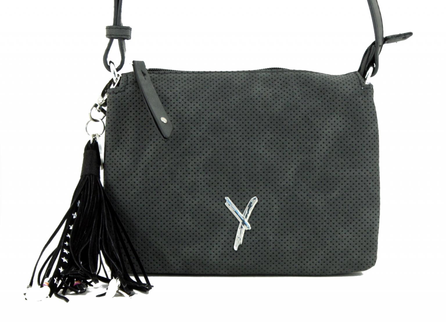 dreigeteilte Abendtasche Suri Frey Romy sonnengelb Fransen