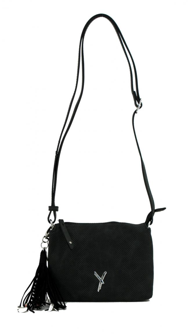 dreigeteilte Abendtasche Suri Frey Romy sonnengelb Fransen