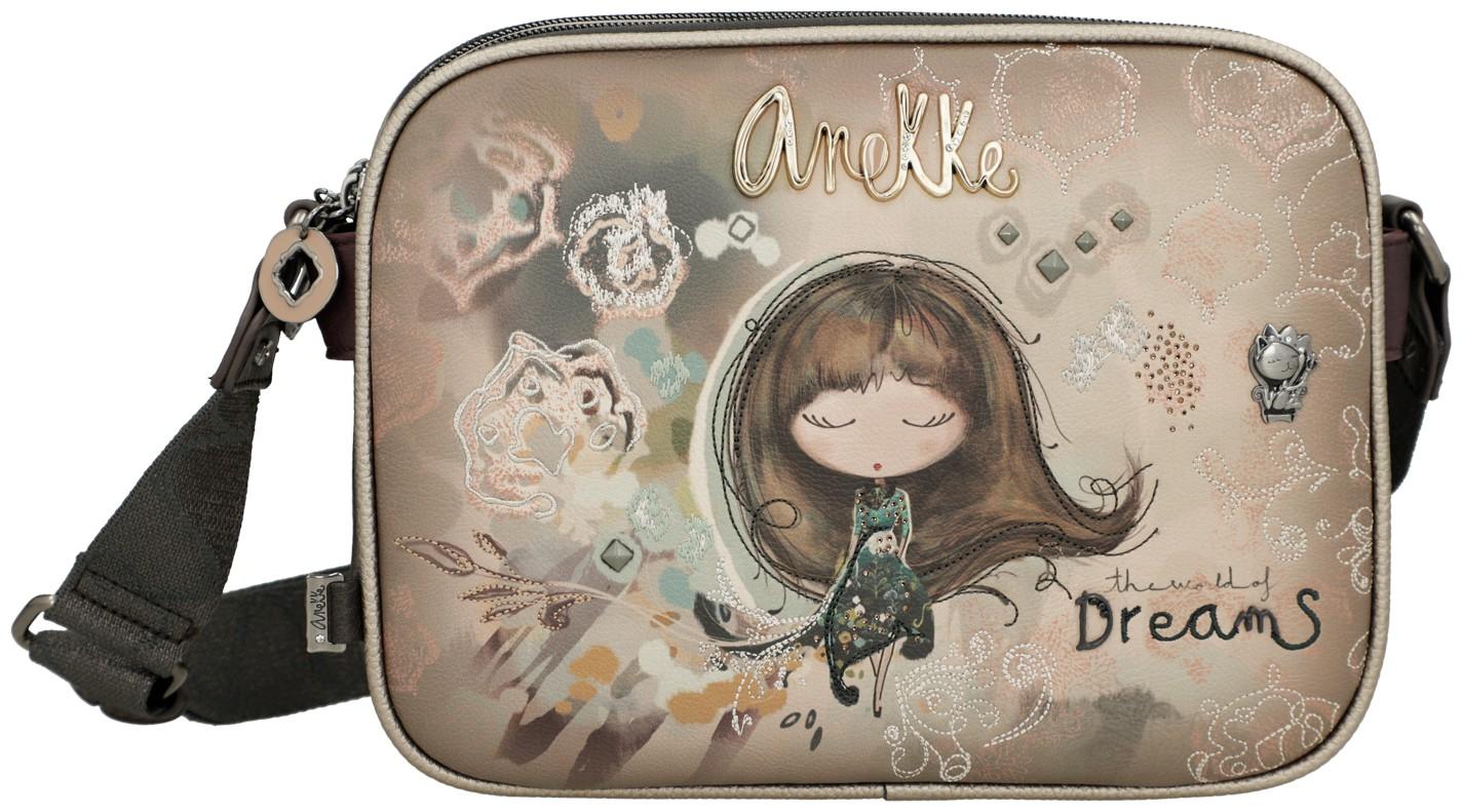 dreigeteilte Camerabag beige Stickerei Glitzer Anekke Real