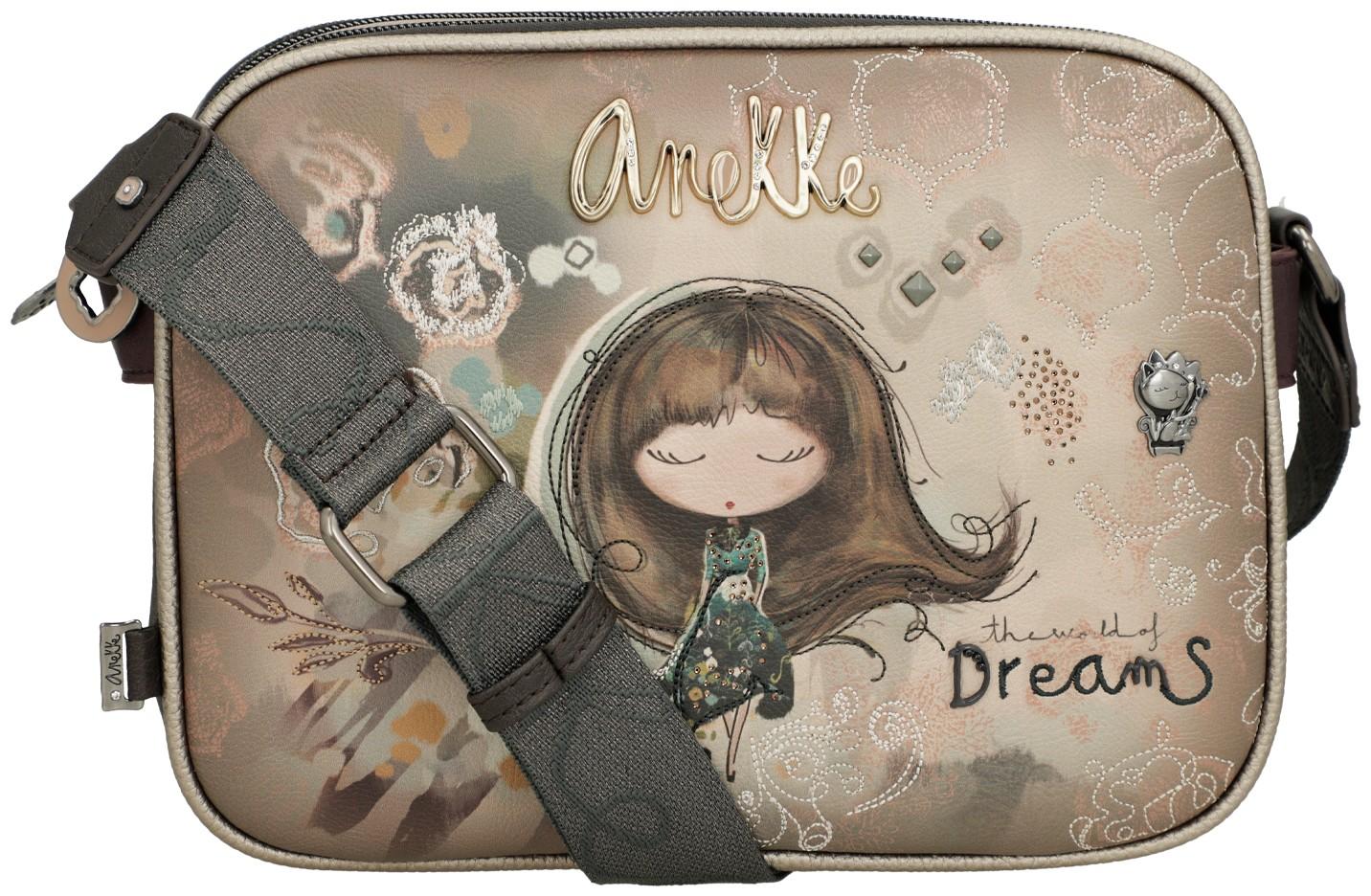 dreigeteilte Camerabag beige Stickerei Glitzer Anekke Real