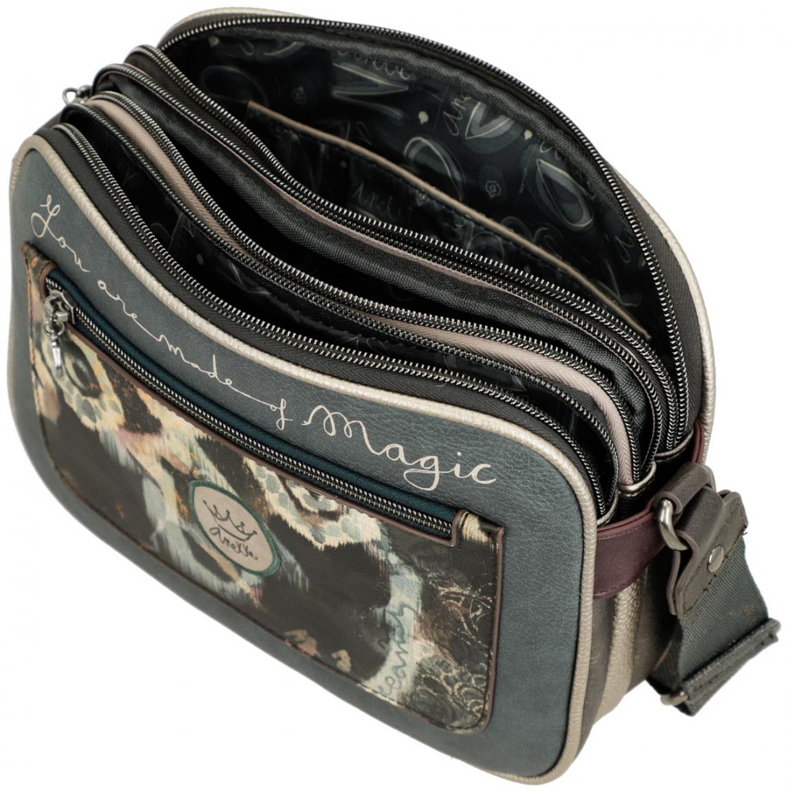 dreigeteilte Camerabag beige Stickerei Glitzer Anekke Real