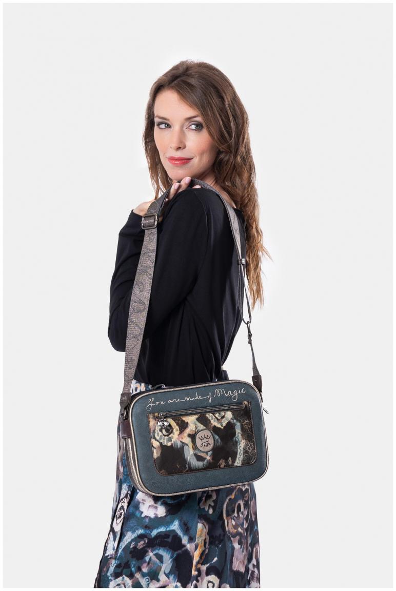 dreigeteilte Camerabag beige Stickerei Glitzer Anekke Real