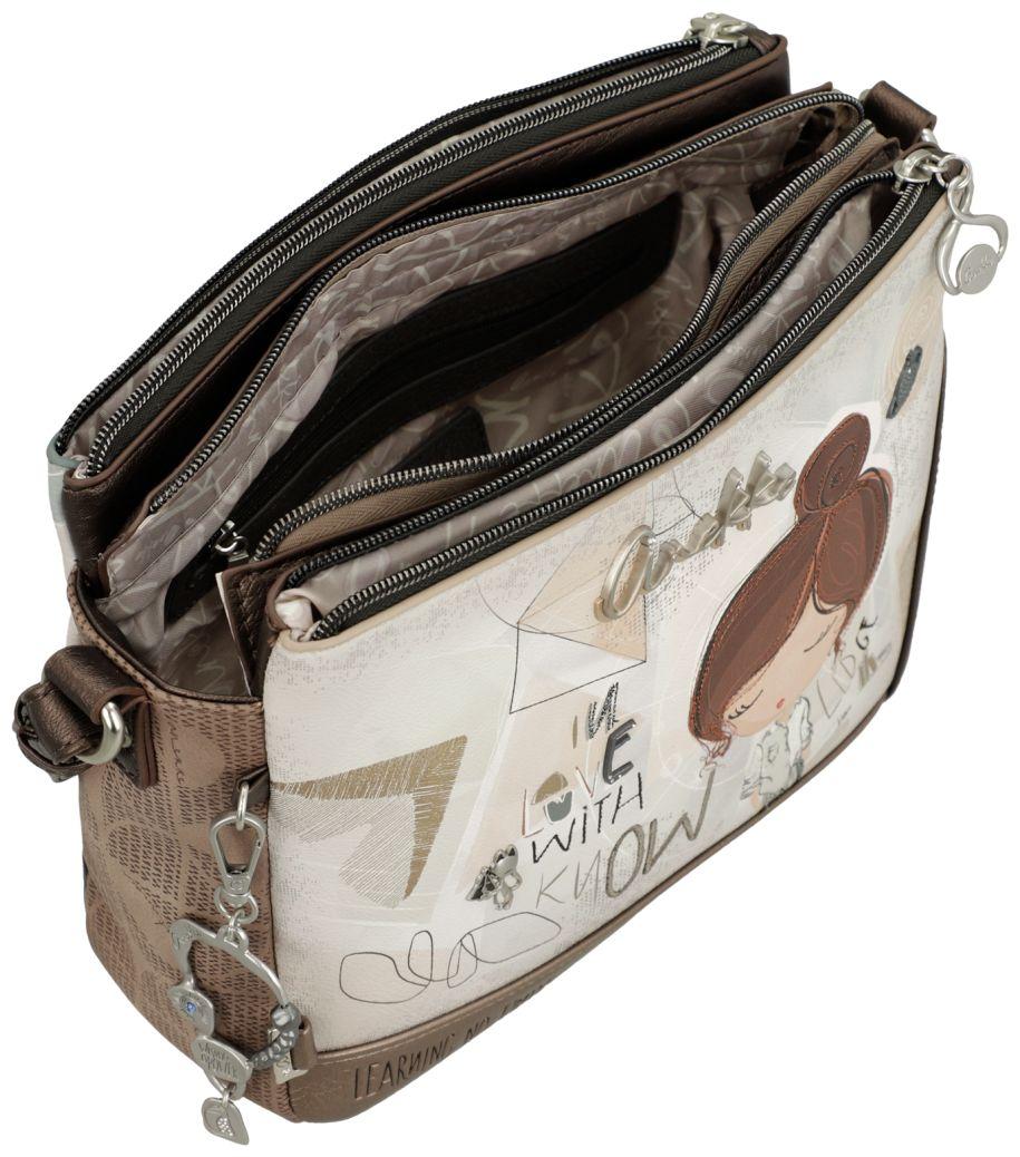 dreigeteilte Damentasche Anekke schimmernd Sophia Comicprint