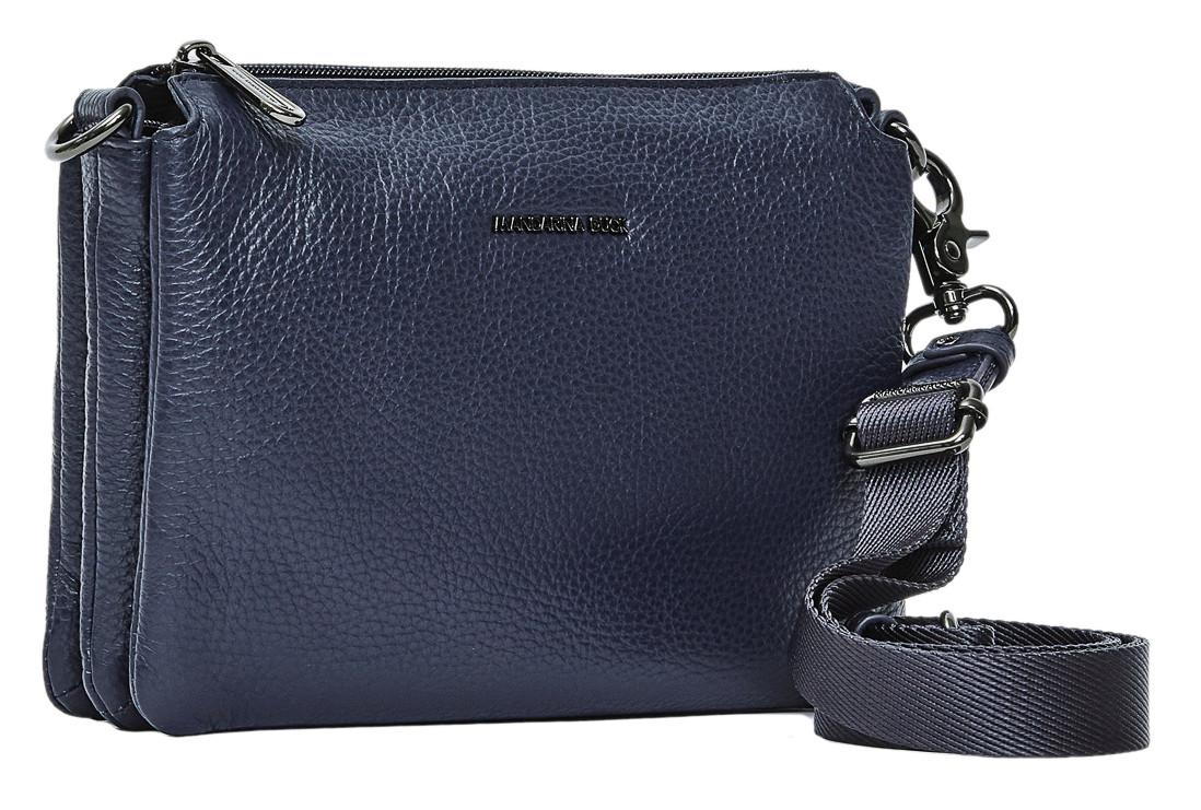 dreigeteilte Umhängetasche Crossover Dress Blue Mellow Leather Mandarina Duck