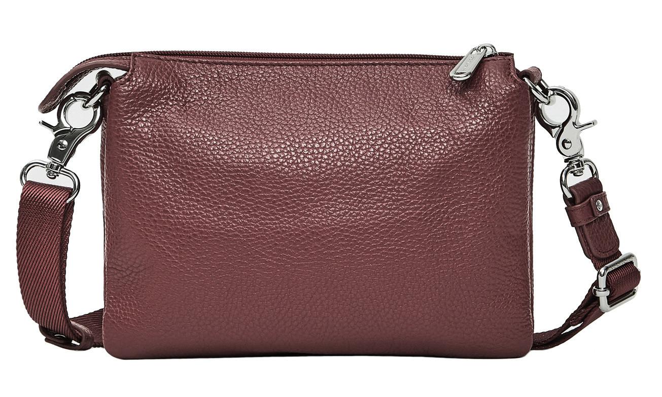dreigeteilte Umhängetasche Mandarina Duck Mellow Leather Grape bordeaux