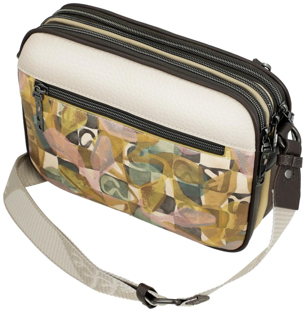 dreigeteilte Umhängetasche braun beige Anekke Muse Bloom