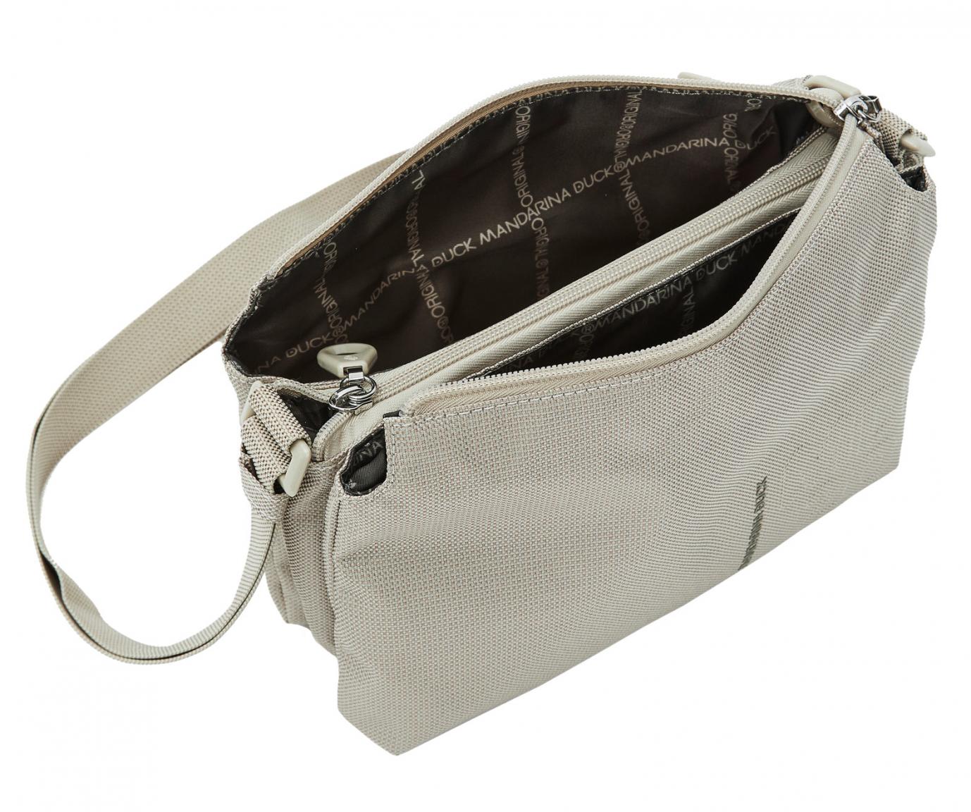 dreigeteilte Umhängetasche hellbeige MD20 Pochette Cashmere Mandarina Duck