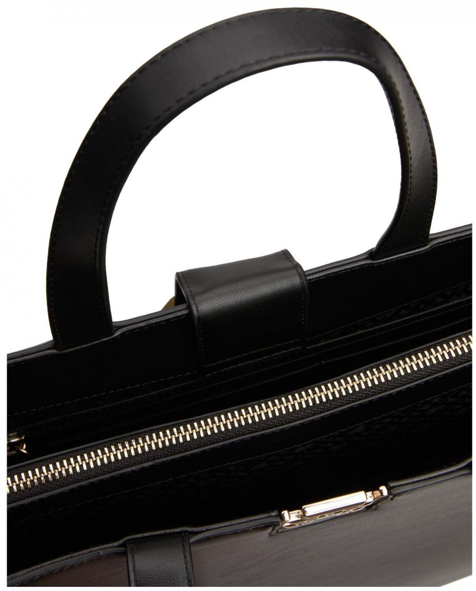 dunkelbeige große Kurzgrifftasche Reset Tommy Hilfiger