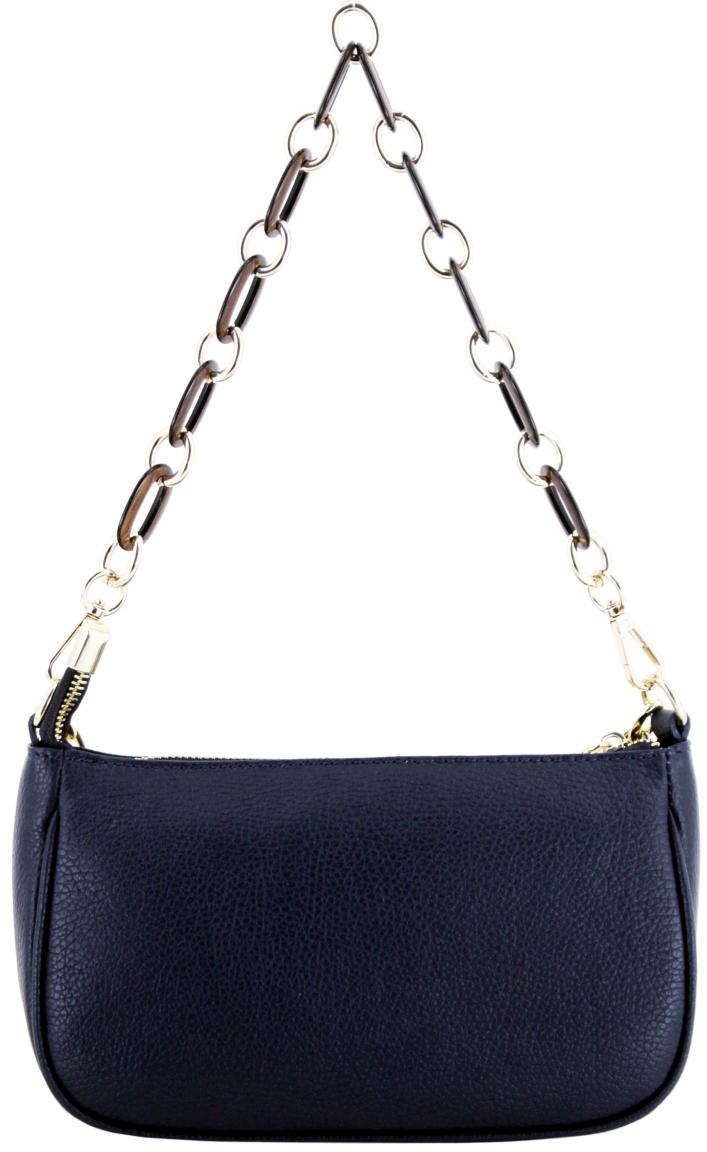 dunkelblaue Caleidos Crossovertasche Chain Leder 