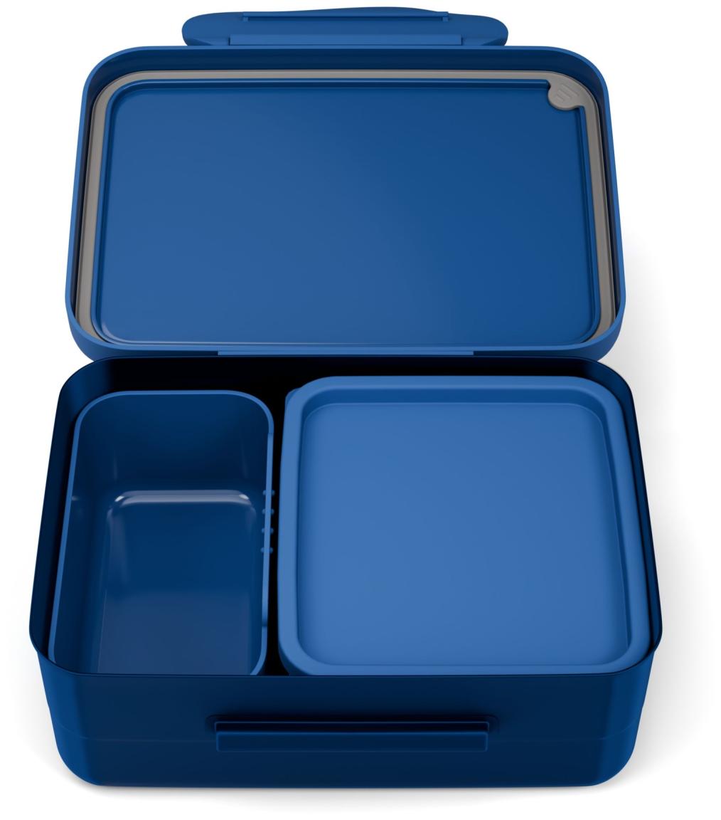 dunkelblaue Edelstahl Lunchbox Fußball Ergobag 3teiliges Set