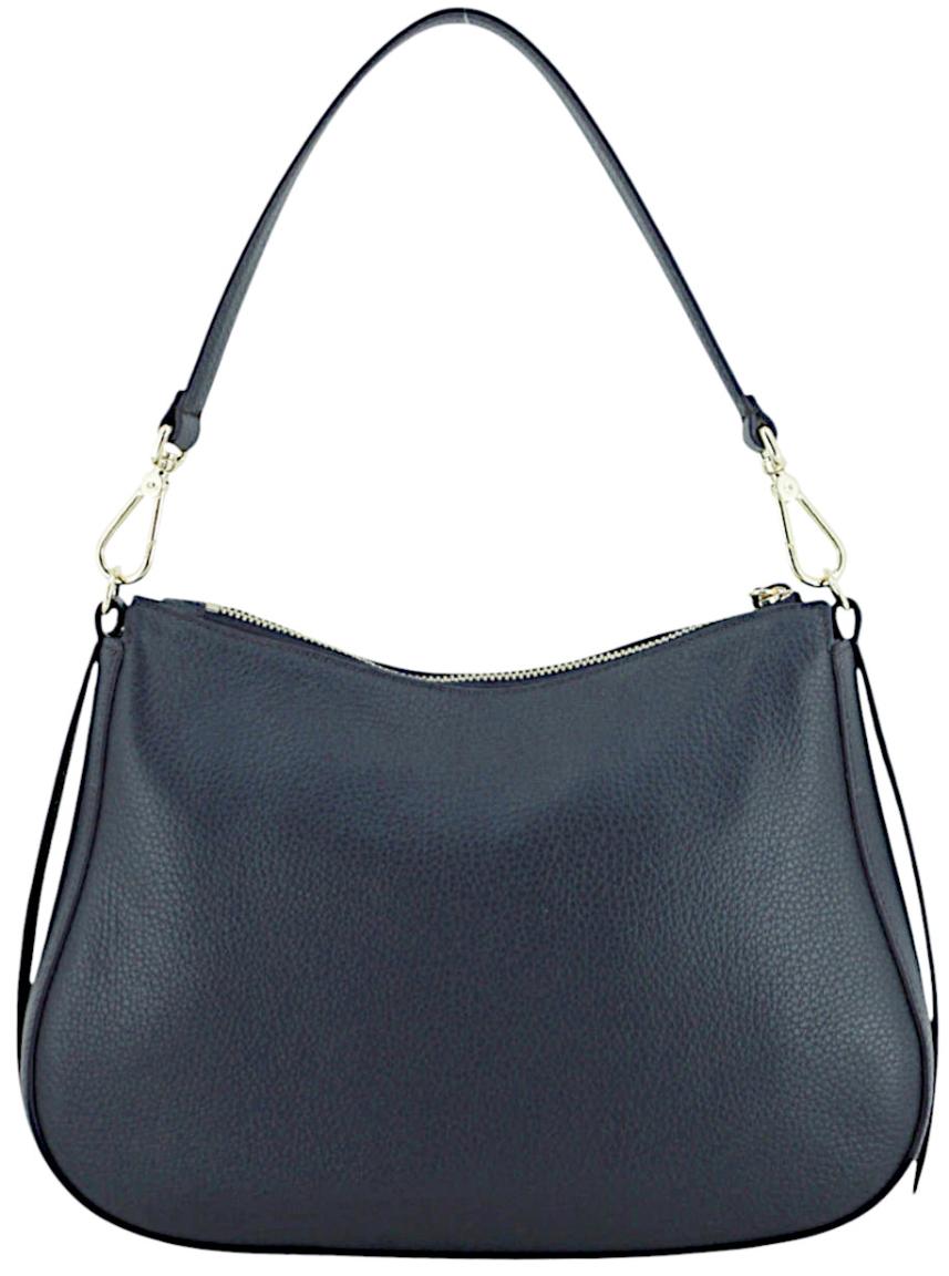 dunkelblaue Hobotasche Coccinelle genarbt Leder Midnight Blue Nory Medium