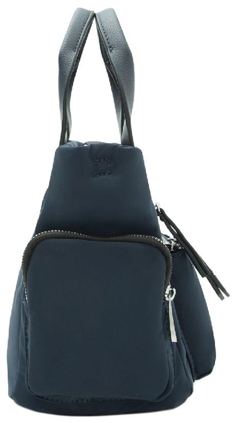 dunkelblaue L.Credi Nylontasche Materialmix Odeta Marine