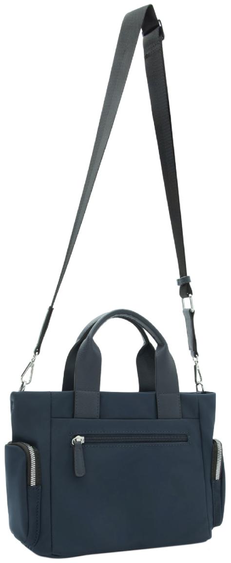 dunkelblaue L.Credi Nylontasche Materialmix Odeta Marine