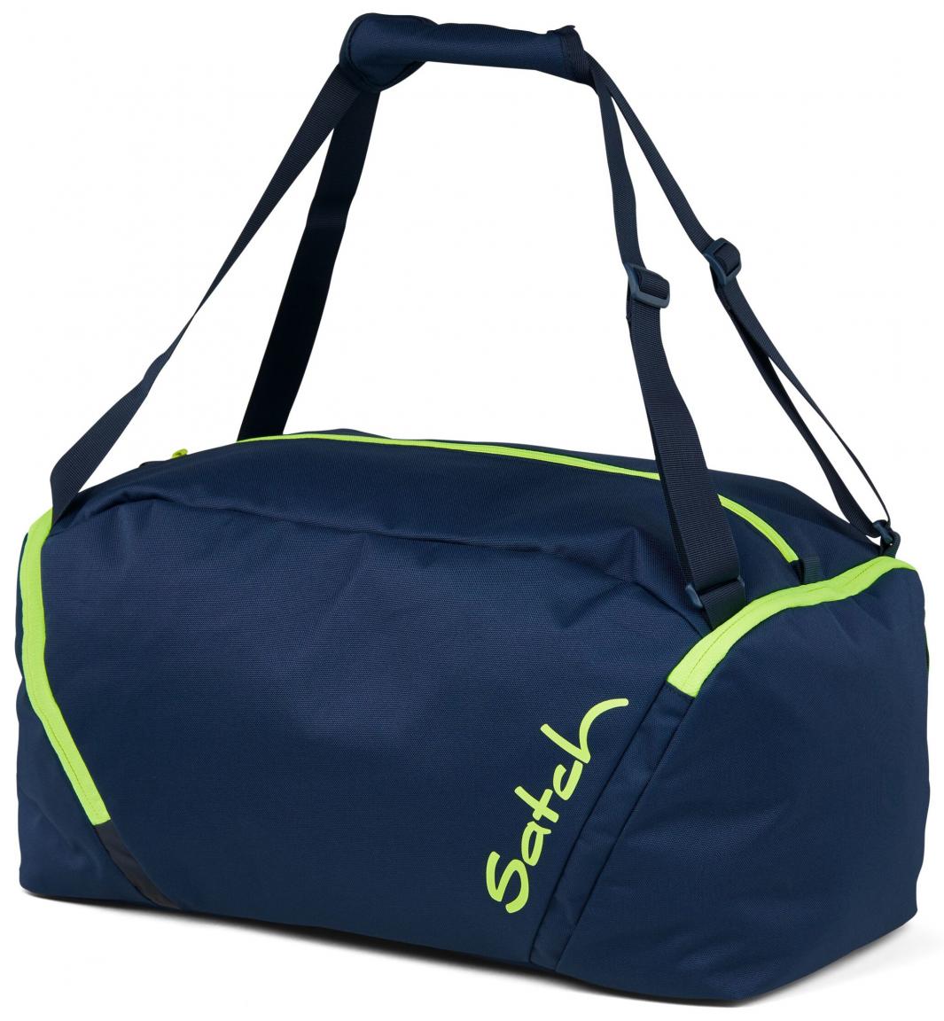 dunkelblaue Travelbag Satch Toxic Yellow Sport 