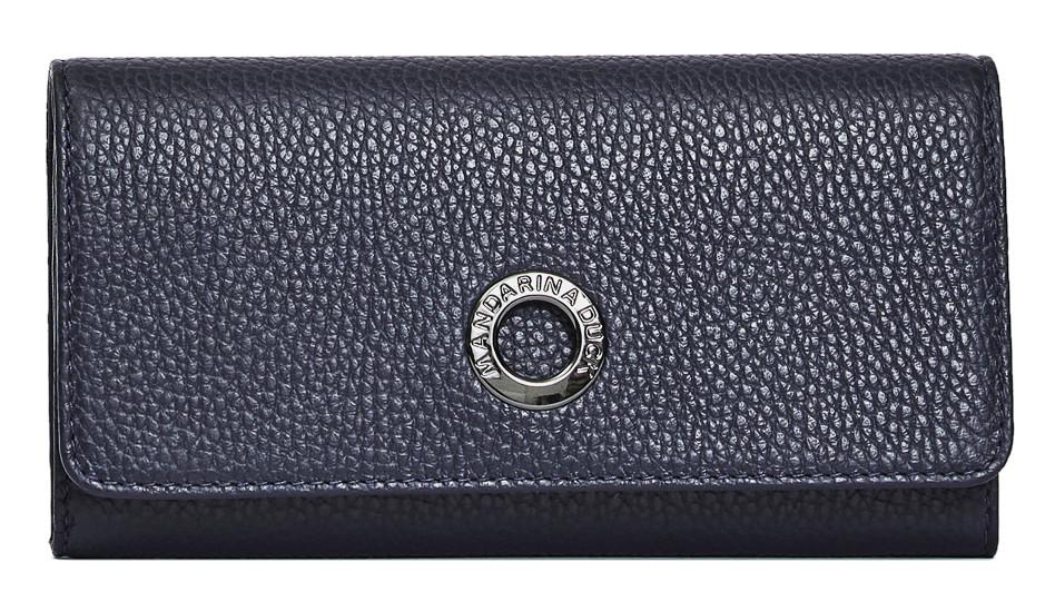 dunkelblaue Überschagbörse Mandarina Duck Mellow Leather Dress Blue