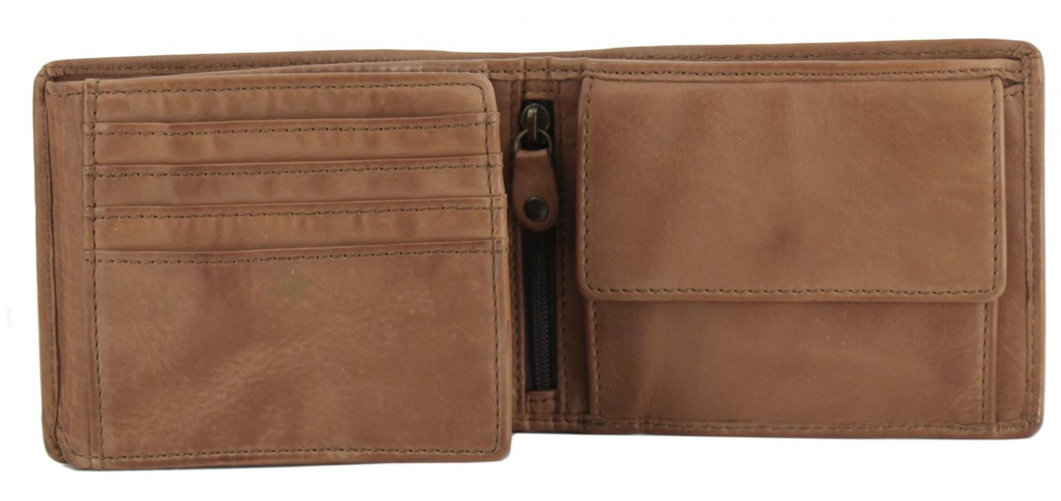 dunkelbraune Geldtasche Leder Vintage Harbour 2nd Kairos Chocolate Brown